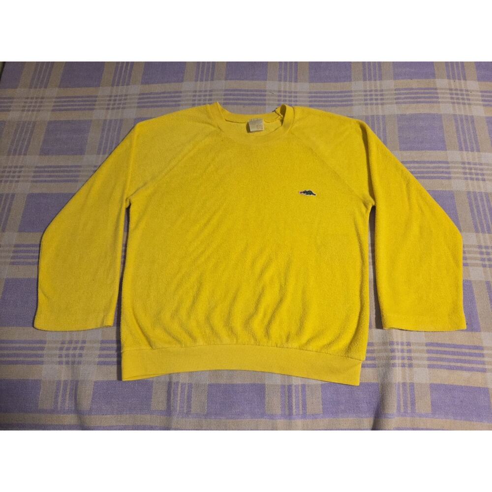 Vtg Sears Terry Cloth Sweatshirt Sweater Dragon 70s USA Made Acrylic 80s Fashion